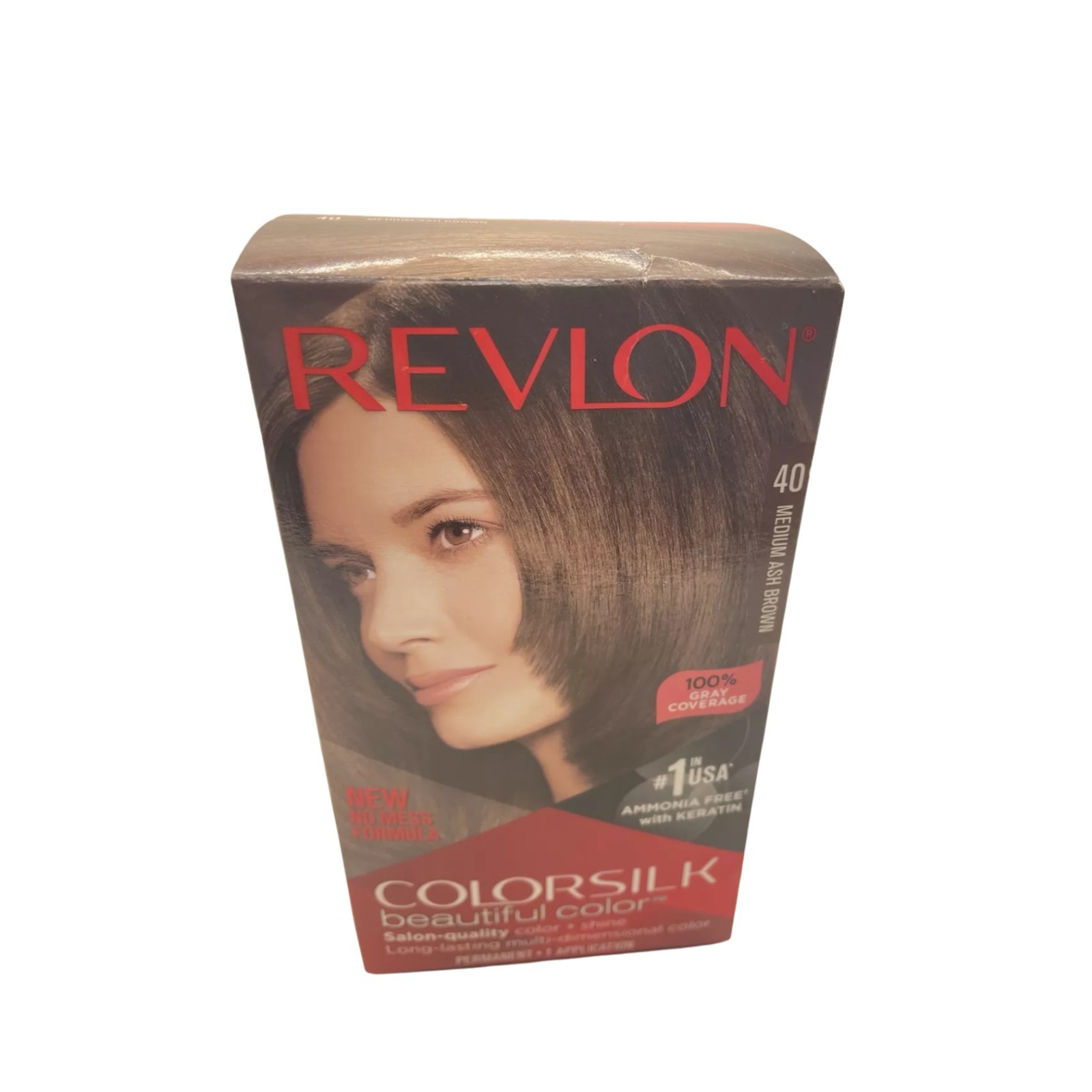 Silk Beautiful Color #40 Medium Ash Brown Hair Dye Ammonia F