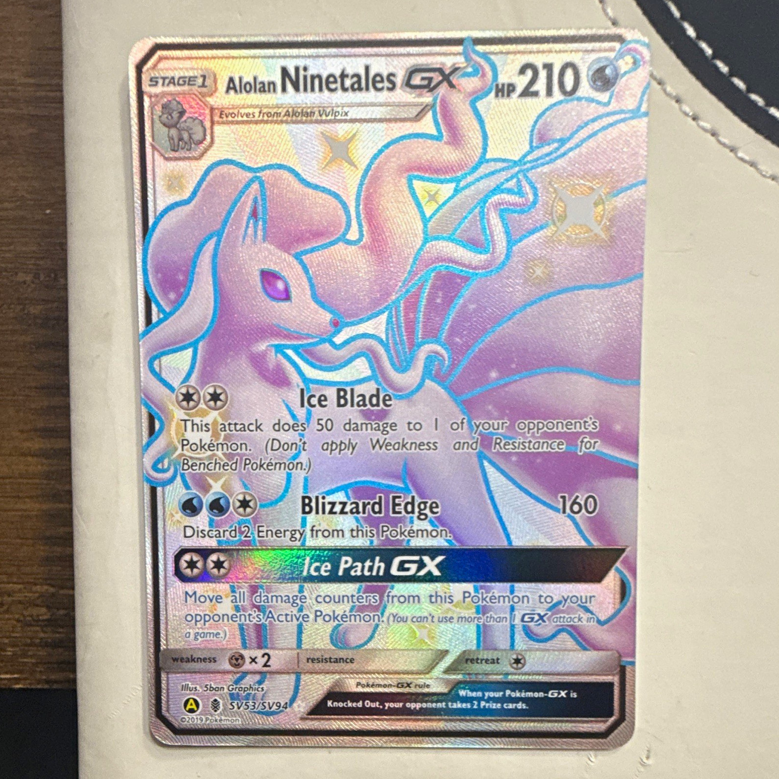 Alolan Ninetales GX SV53/SV94 Hidden Fates Shiny Vault Full Art Holo