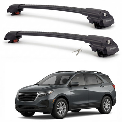 Roof Rack Cross Bars for Chevrolet Equinox 2018-2024 Aluminum Black Pair