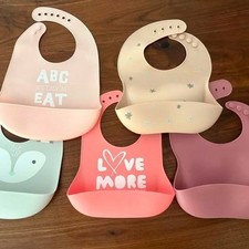 Silicone Baby Bibs - Set of 5