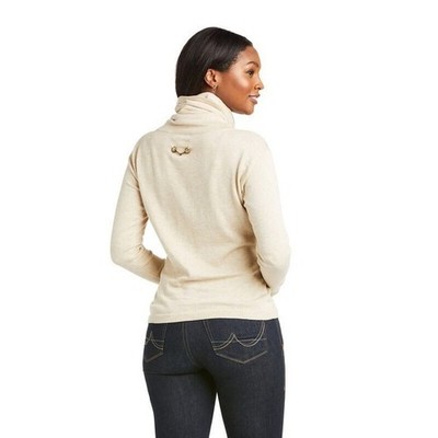 Ariat Lexi Sweater Women's S Beige Supima Cotton Knit Cowl Neck Sweater NWOT
