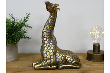 Tall 25cm Gold Resin Metallic Giraffe Decorative Sculpture Ornament Statue