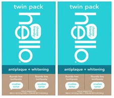 hello Antiplaque Whitening Fluoride Free Toothpaste, Natural Peppermint, 4 Pack