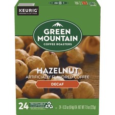 Green Mountain Coffee 7792 Coffee K-Cups - Hazelnut Decaf 24/Box New