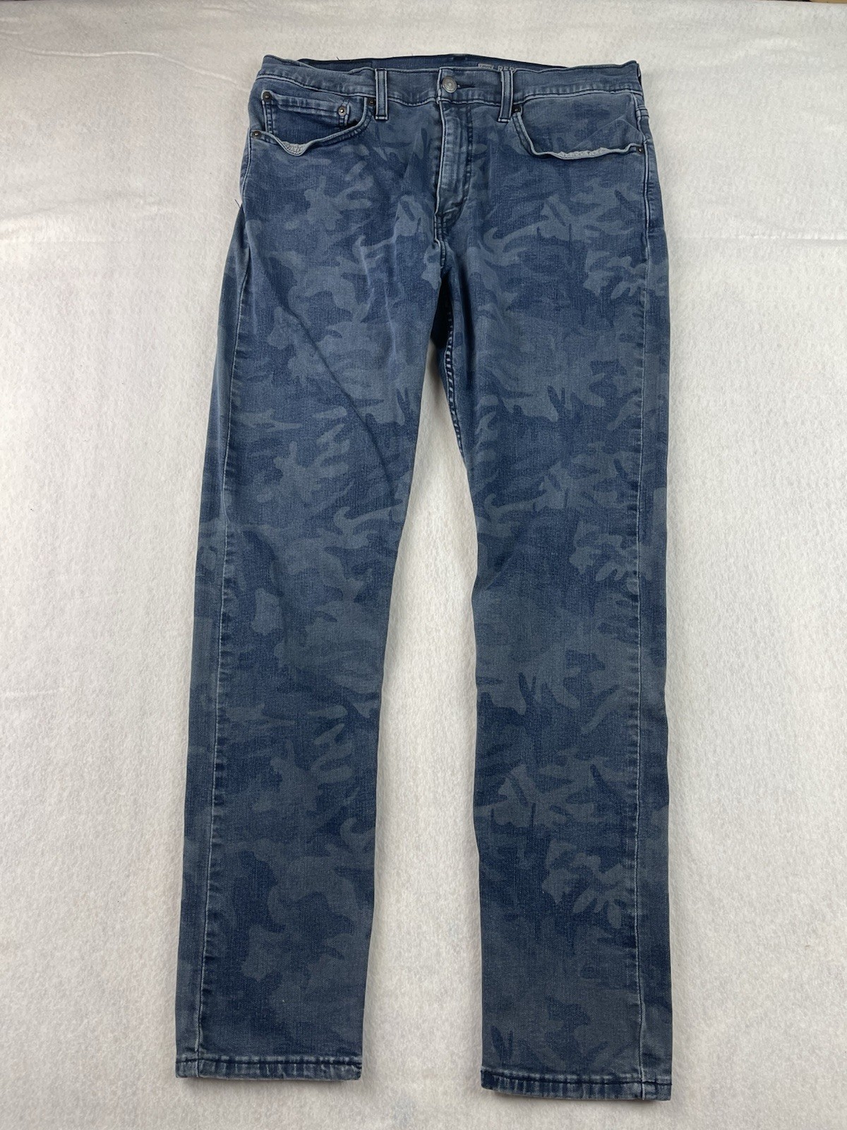 Levis Jeans Men’s 34x32 512 Slim Taper Stretch Blue Camo Jeans