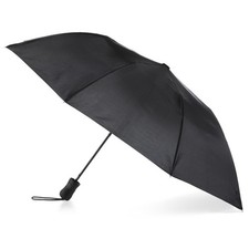 Auto Open Umbrella with Recycled Canopy Black Windproof Compact Folding