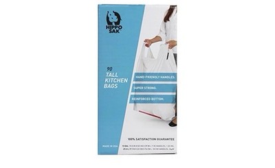 Hippo Sak - Kitchen Trash Bags 13 Gallon - Garbage Bags with Handles - 45 Count