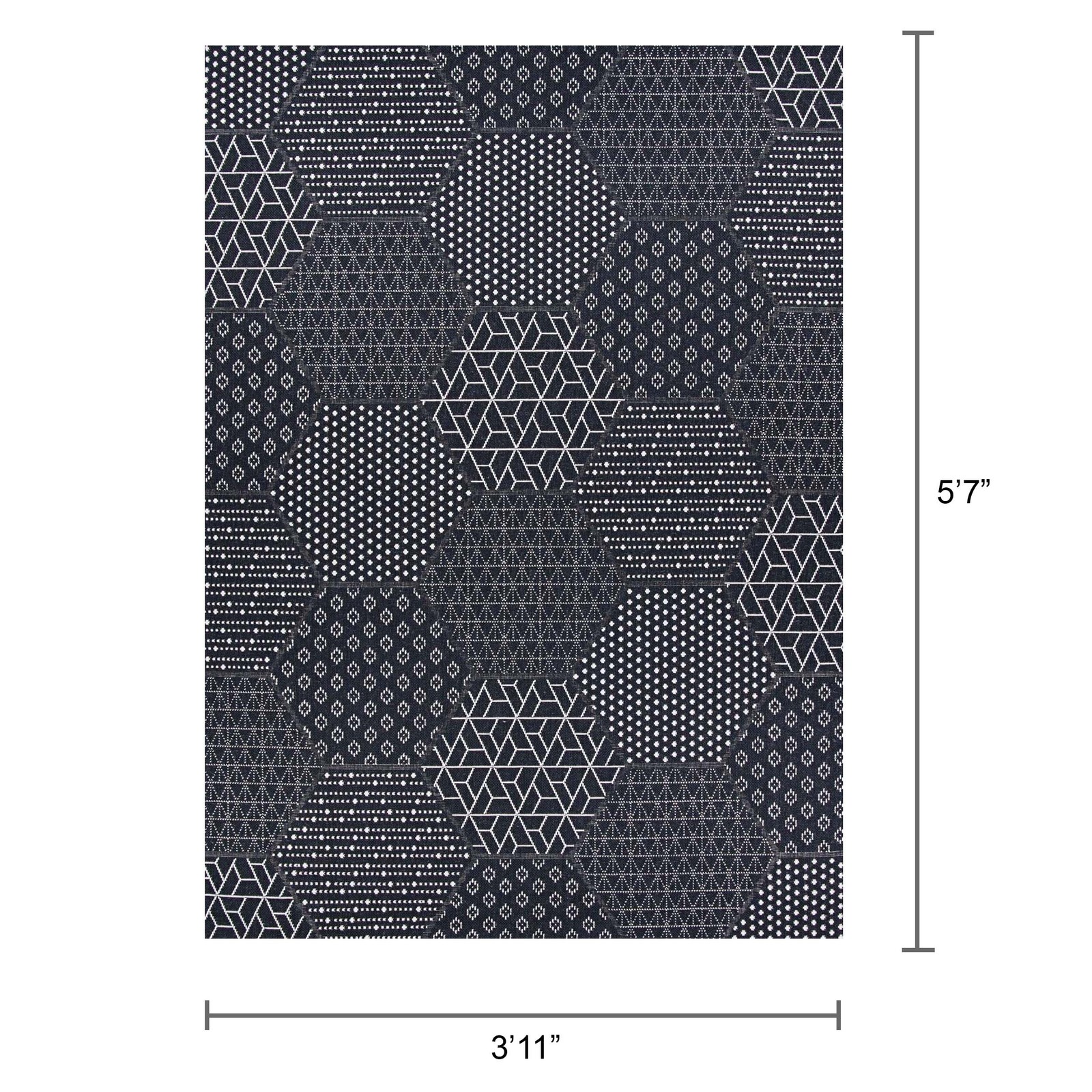 Hampton Cathode Black Indoor Outdoor Rug 3x5 Soft Dream Decor