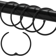 Shower Curtain Hooks Rings,24 Pcs Rustproof Metal Shower Hooks for Shower Cur...