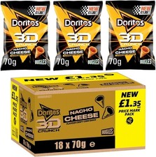 Doritos 3D Crunch NachoCheese Corn Snack Bugles Shape 18x70g Best Before 27/6/26