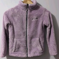 Columbia Size S 7/8 Girls Purple Full Zip Fluffy Fleece Athletic Jacket