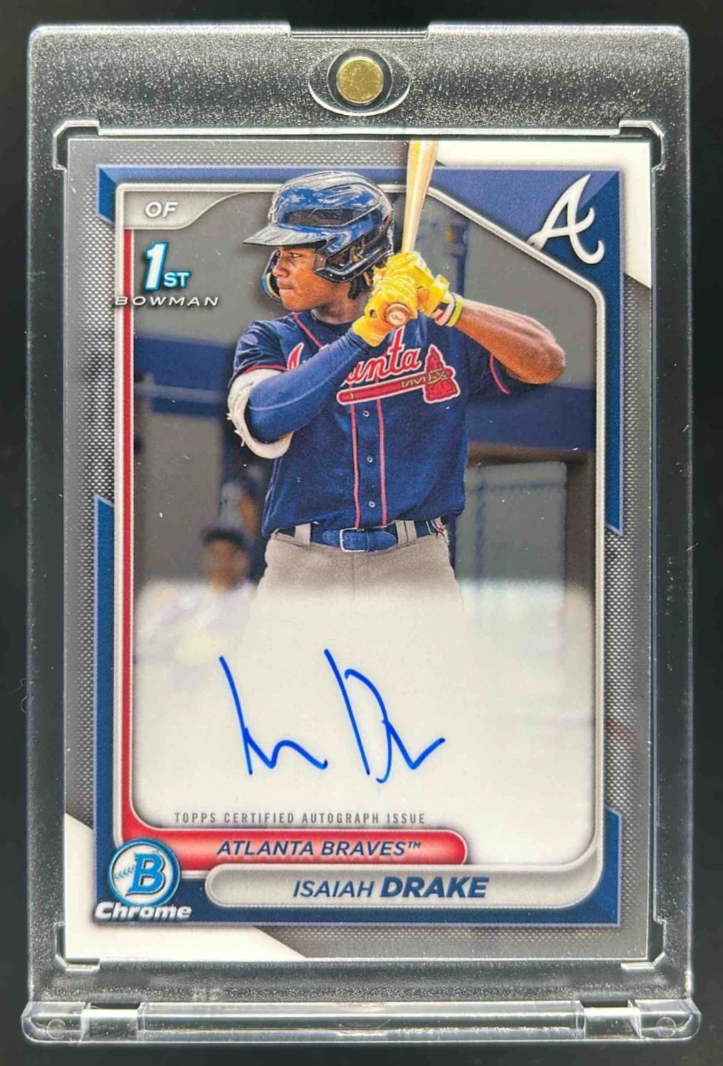 2024 Bowman Isaiah Drake Chrome Auto 1st Prospect #CPA-ID Braves