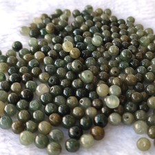 4-5mm Grade A Burma Natural Oil Green Jade jadeite Smooth Round Loose Beads