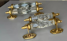 Antiche maniglie per porte in ottone da 6,5" e 5,5" accoppiate...