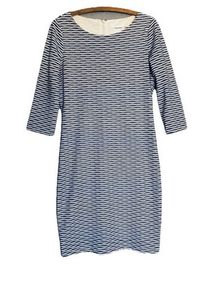 CALVIN KLEIN Women's 6 Sheath Dress Long Sleeve Stretch Mesh Arms Career Office