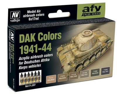 Vallejo 71.207 - Farb-Set, Deutsches Afrika Korps, 6 x 17 ml