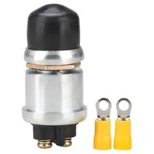 Push Button Starter Switch, 12V / 24V 50A, Waterproof Push Button Switch, Black