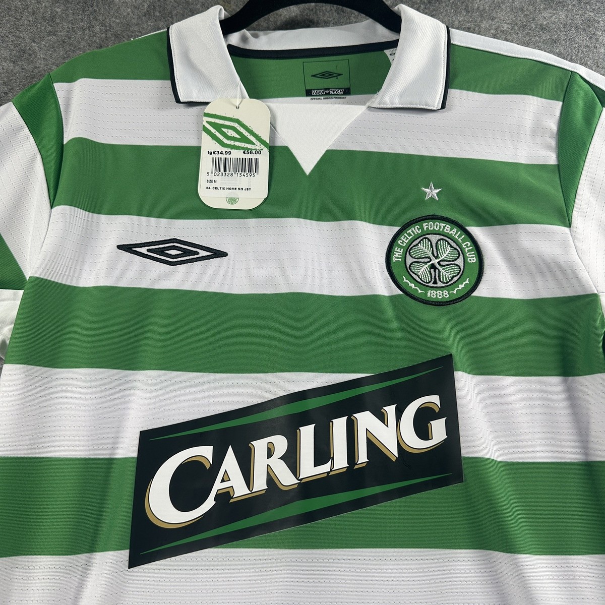 セルティックサッカー ユニフォームアンブロ CARLING CELTIC 2004 2005 Home Football Shirt Umbro Carling Jersey Size S