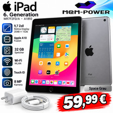 Apple iPad 6. Gen. 32GB, WLAN, 24,64 cm, (9,7 Zoll) - Spacegrau - Zustand Note 2