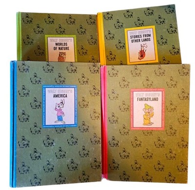 Vintage 1965 The Wonderful Worlds of Walt Disney 4 Book Boxed Set Golden Press
