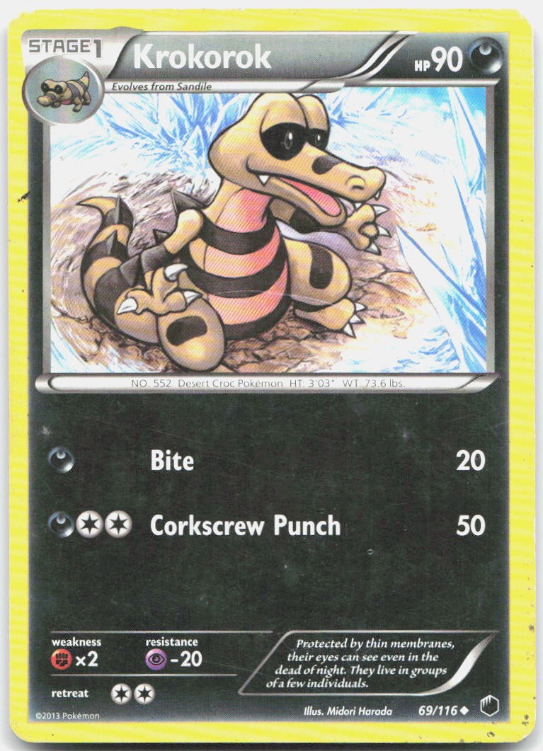 Krokorok 69/116 Uncommon Plasma Freeze Pokemon MP