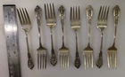 Wallace Rose Point Sterling Silver Salad Fork Set of 8 Silverware Dinnerware