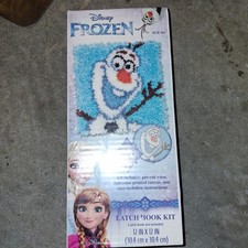 NEW Disney Frozen Olaf Latch Hook Kit 12 x 12  Craft Full-color Printed Canvas