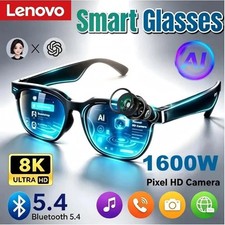 Lenovo AI Smart Glasses 8K Camera Touch Control Photo & Video Recording Voice UK
