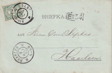 Briefkaart 3 mei 1902 Olst (grootrond) naar Haarlem (grootrond)