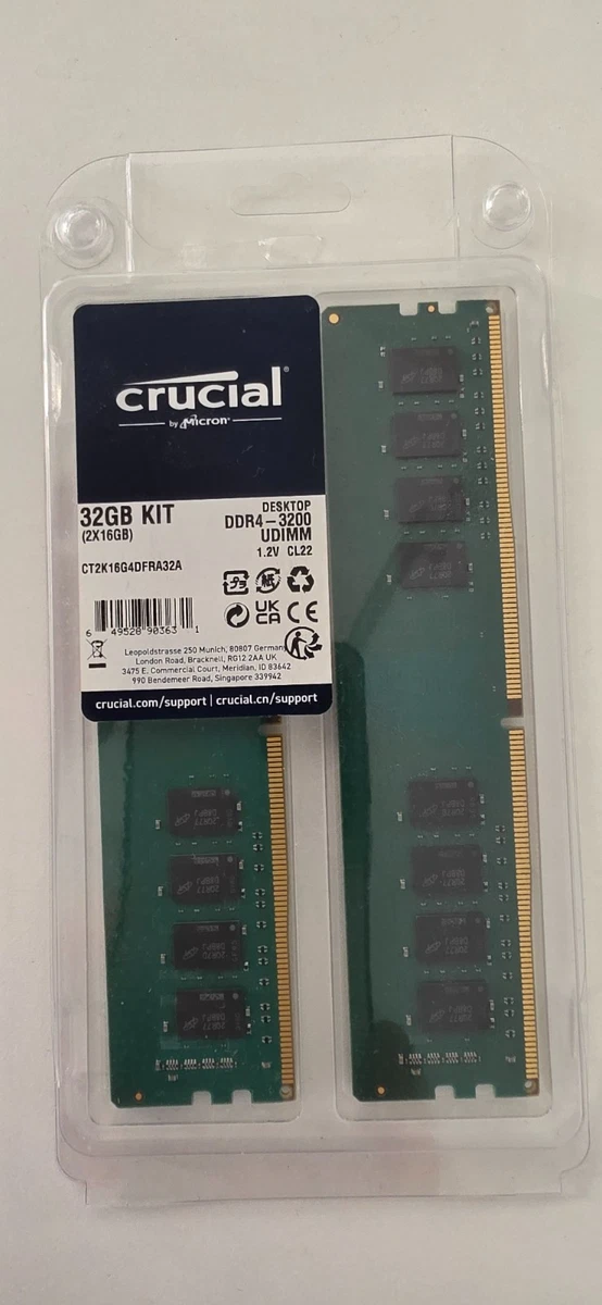Crucial DDR4 SDRAM 32 GB Total Capacity Memory (RAM) for sale - eBay