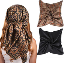 2 Pcs Silk Like Hair Scarf, 35  Large Satin Square Head Scarf Bandana for Women