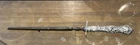 Wallace 1835 Sterling Repouse Handle Sharpening Steel - Grapes/Flowers 14" L