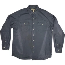 Duluth Trading Jacket Canvas Fleece Lined Snap Button Workwear mens size LARGE