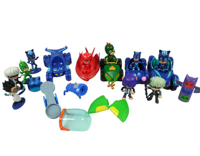 PJ Masks Figures and Cycles Motorcycles Bikes Vehicles Lot of 22 Wolfie Villains
