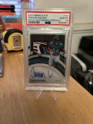 Panini 2022 Immaculate Travon Walker RC RPA Emerald /18 #101 Jaguars PSA 10