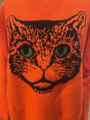 gucci キャットニット 100% Authentic GUCCI Mystic Cat Wool Knit Sweater $1980 Size: L | eBay
