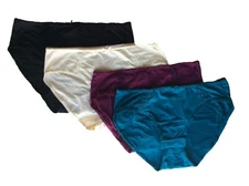 Karen Neuburger Womens Hi-Cut Underwear With Lace, 4 Pack Panty Size Small  