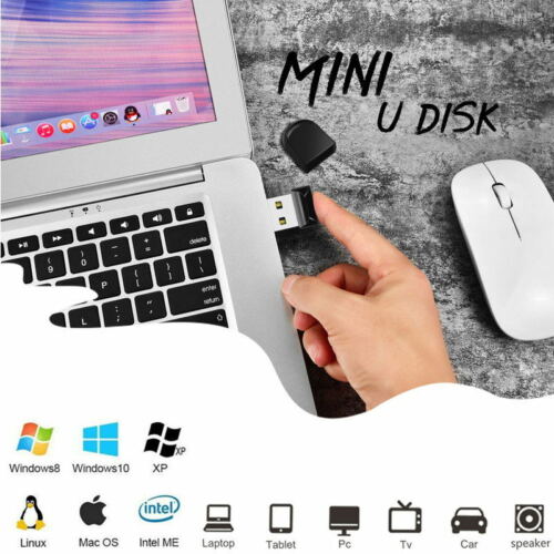 Mini unidad flash USB 2.0 negra 64 GB 32 GB 16 GB 8 GB Memory Stick Thumb Pen Drive - Imagen 5 de 17