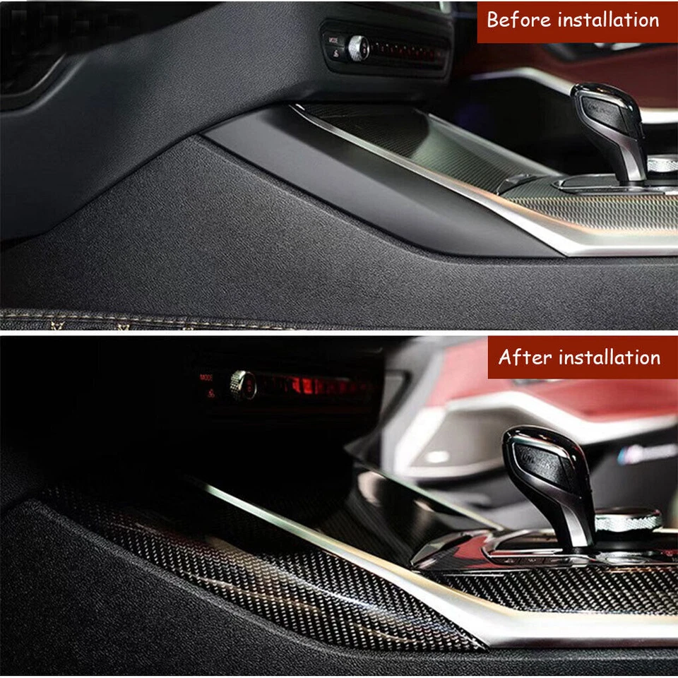 For BMW G20 G22 330i 430i G80 G82 M3 M4 Carbon Fiber Console Gear Box Side Trim - Изображение 2 из 4
