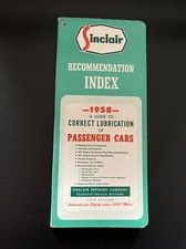 VTG 1958 Sinclair Recommendation Index Guide Lubrication Of Passenger Cars Nice!