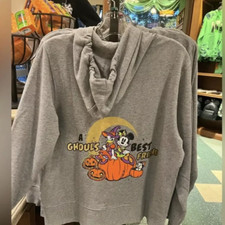 Halloween Hoodie Walt Disney World Gray Women s Size M Mickey Minnie Ghouls