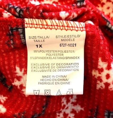 その他 exclusive use Just Love Plush Flannel Lace Trimmed Snowflake PJ Top - Size 1X