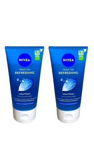 2 x Nivea Refreshing Face Wash Gel LOTUS FLOWER With Hydramine Normal Skin - Picture 2 of 5