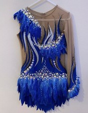 Rhythmic Gymnastic Competition Leotard Royal Blue Swarovski Crystals Russia
