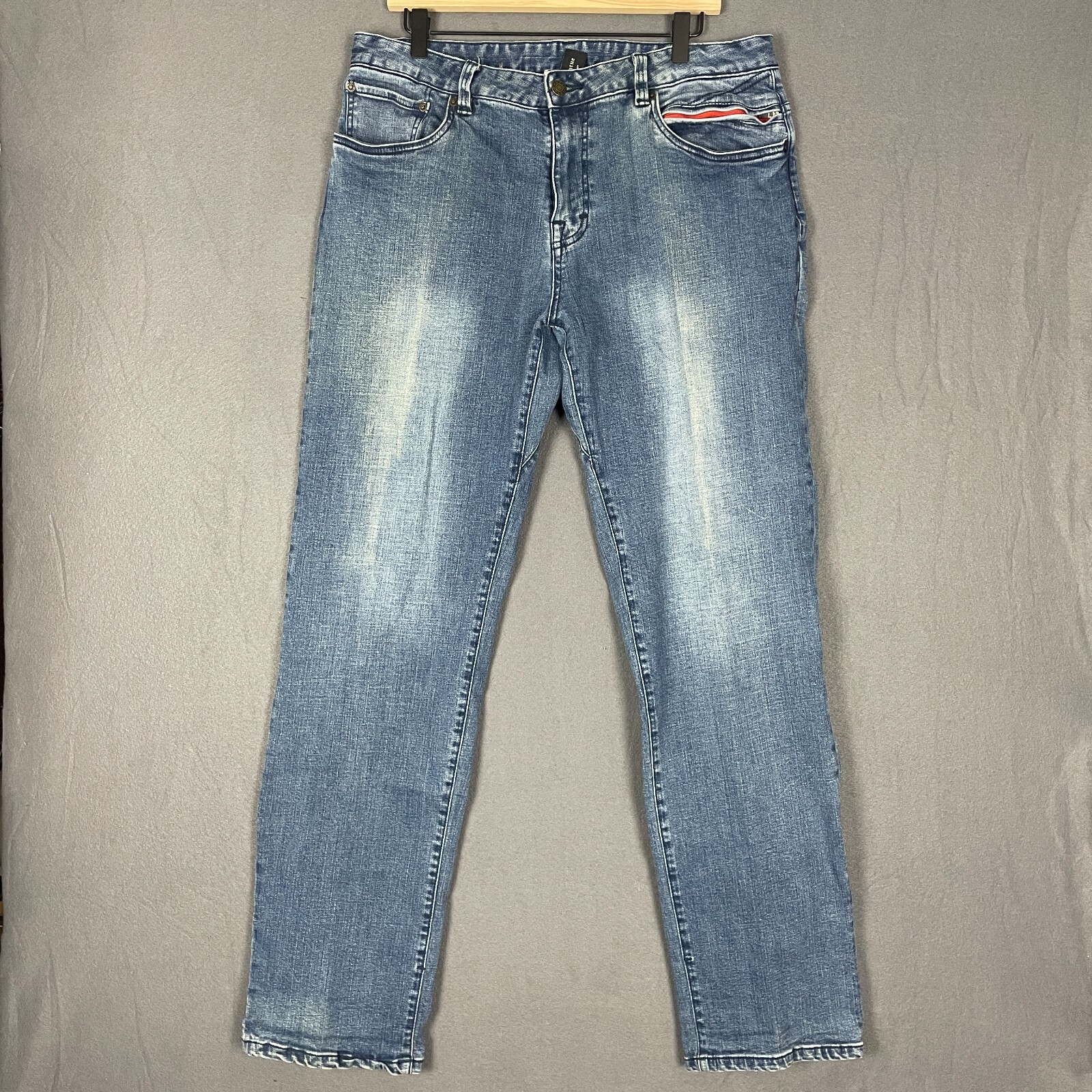 's 34x33 Blue Breathe Denim Medium Wash Straight Leg Retro Y