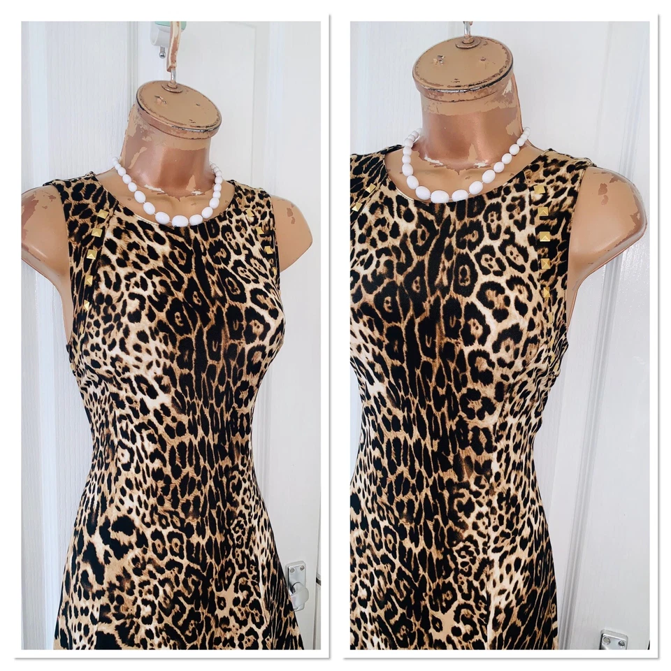 Maxi vestido jersey con estampado de leopardo Joseph Ribkoff Reino Unido talla 10 Foto 4 de 4