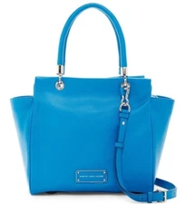 NWT MARC BY MARC JACOBS LEATHER BENTLEY WINGED DOUBLE SHOULDER BAG AQUAMARIN$498