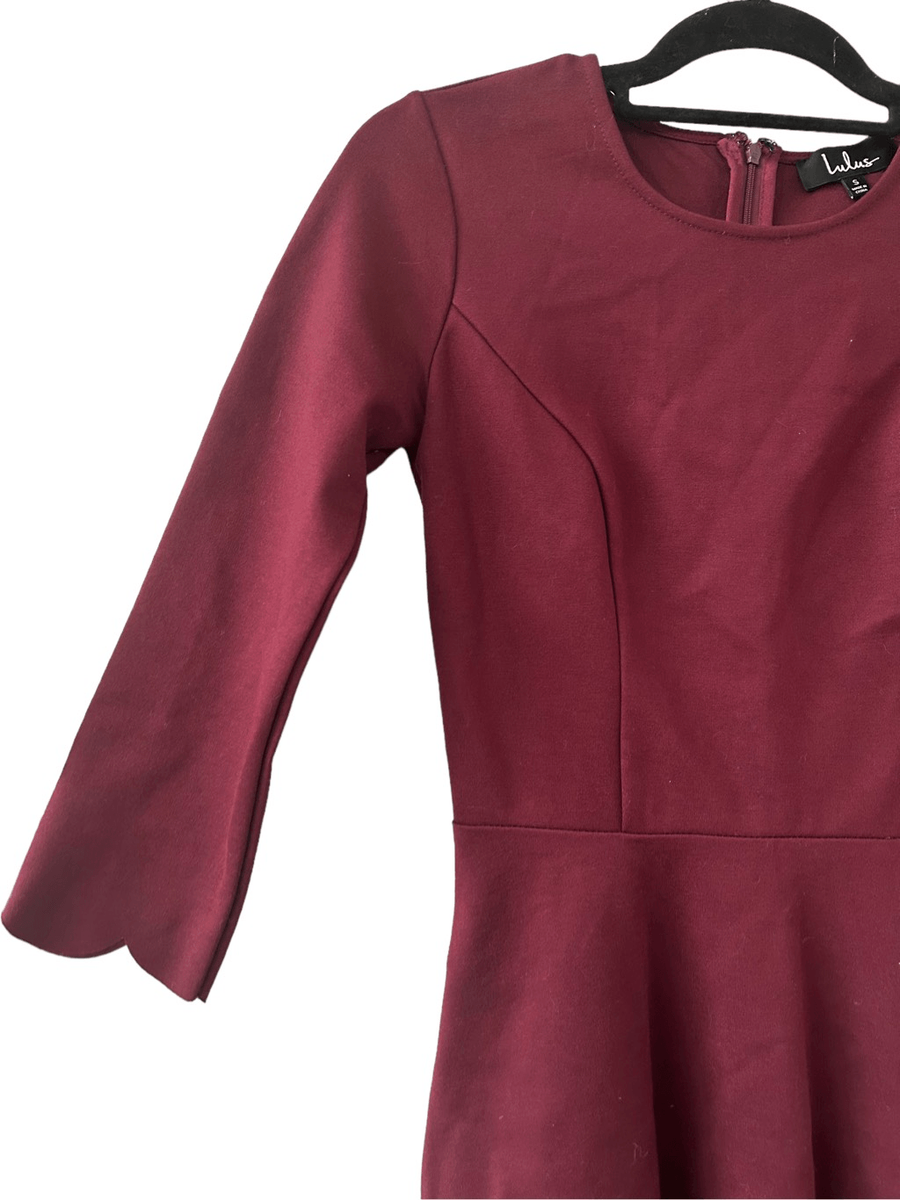 cumulonimbus clouds burgundy skater dress Emelia | Burgundy Puff-Sleeve Skater Mini Dress – Club L London