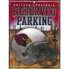 11" arizona cardinals nfl football helmet logo reserved parking sign usa made