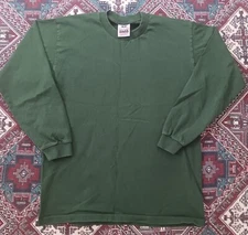 Vintage Pro Club Heavyweight Longsleeve Shirt Medium Green